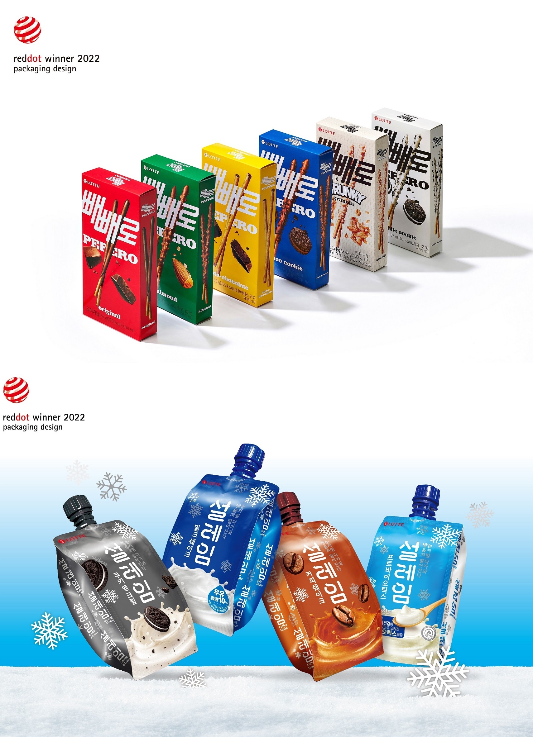 레드닷 디자인 어워드 본상 수상한 빼빼로와 설레임 이미지./ 사진제공 = 롯데제과
