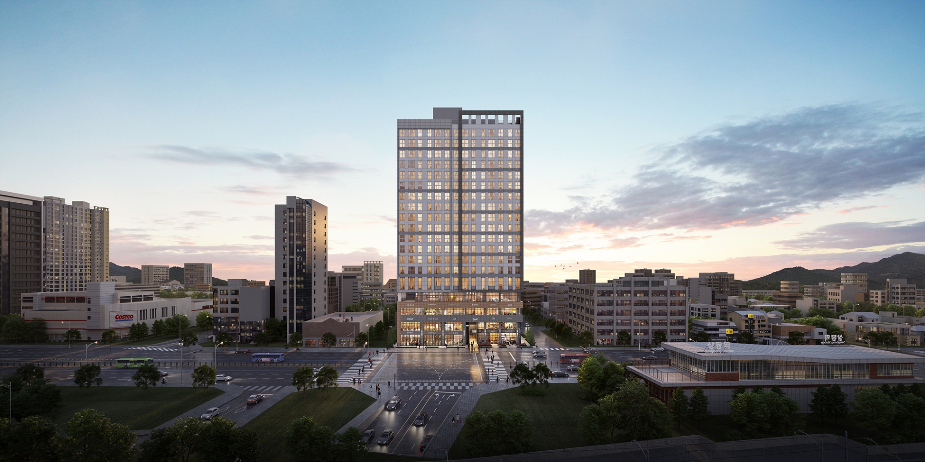 '상봉역 유보라 퍼스트리브' 및 '상봉역 포 스퀘어' 단지투시도 / 사진제공=반도건설