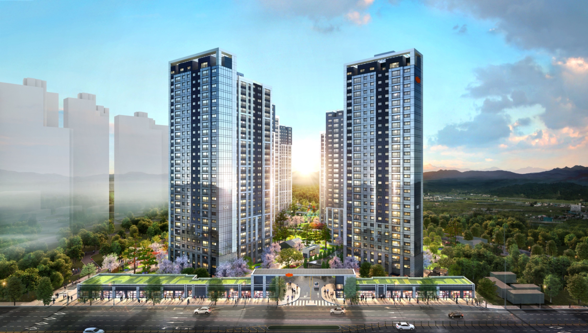 DL이앤씨, e편한세상 군산 디오션루체 단지 투시도./사진제공=DL이앤씨