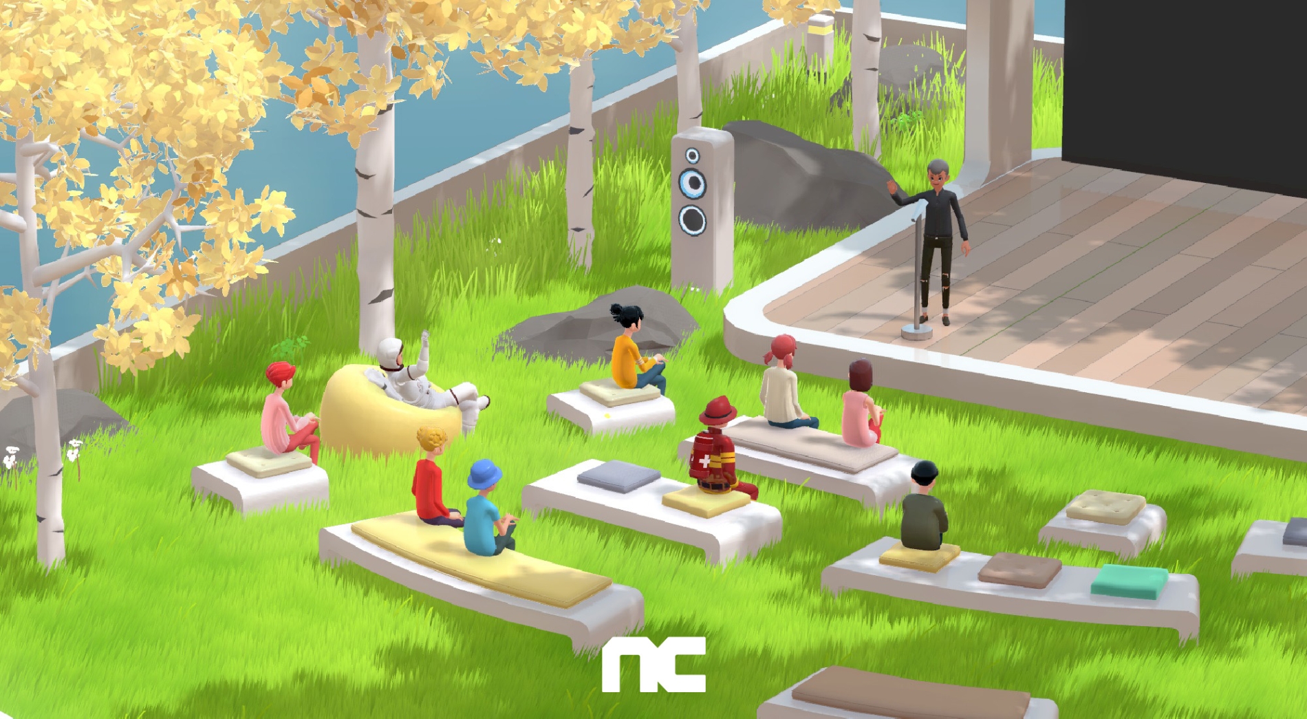 엔씨소프트의 메타버스 플랫폼 '미니버스' 내 직무설명회. 사진=엔씨소프트