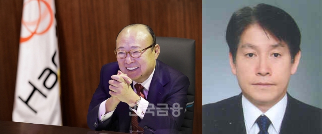 김승연 한화그룹 회장(왼쪽)과 박두선 대우조선해양 대표(오른쪽). 사진=한국금융DB