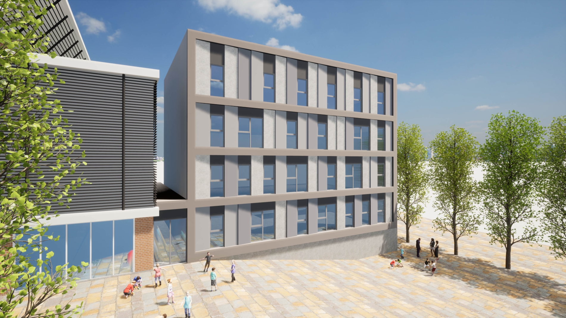 호반건설, 아산탕정 중학교 증축공사 투시도./사진제공=호반건설