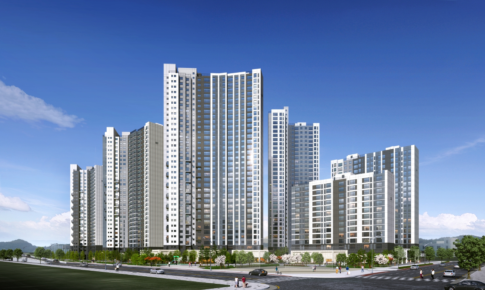 리버센 SK뷰 롯데캐슬 단지투시도