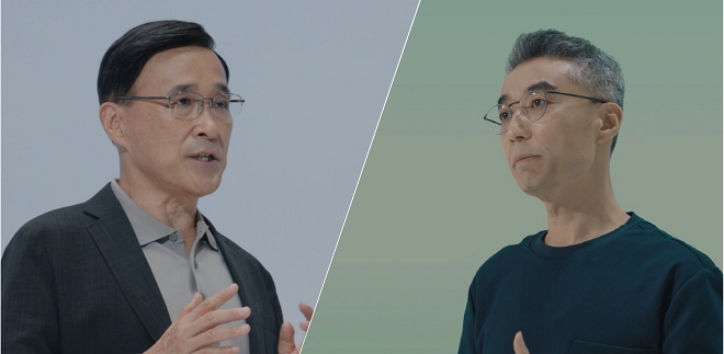 현대차그룹 연구개발본부장 박정국 사장(왼쪽)과 TaaS본부장 송창현 사장.