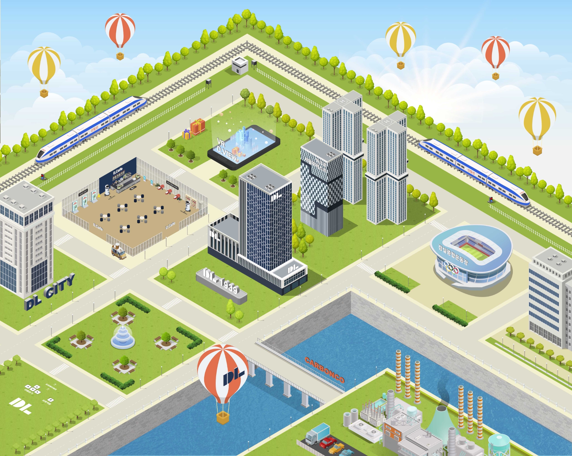 DL이앤씨, 메타버스 ‘DL 씨티’ 미니맵./사진제공=DL이앤씨