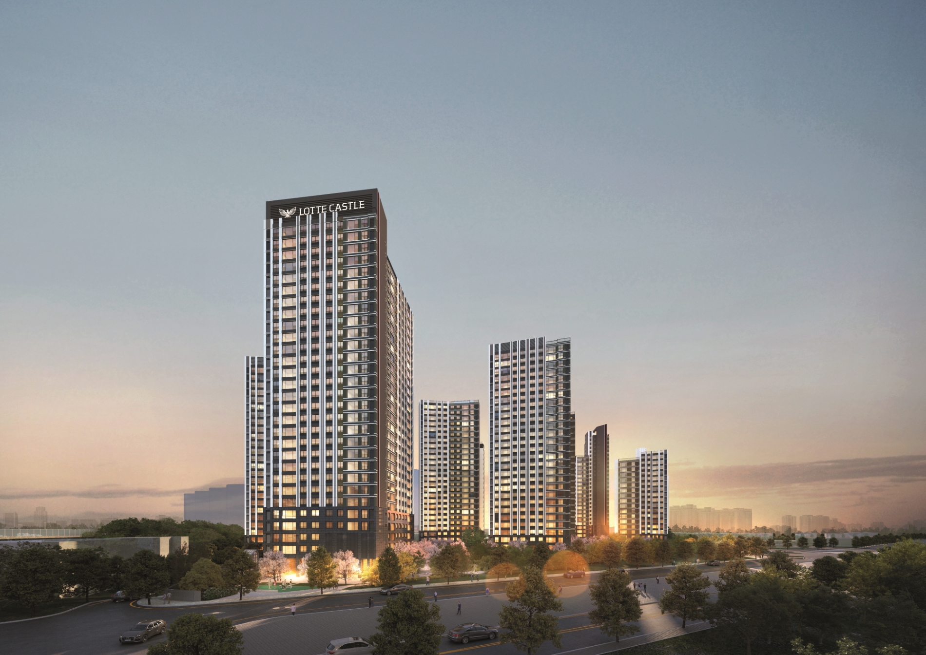 천안 롯데캐슬 더 두정 야경투시도 / 사진제공=롯데건설