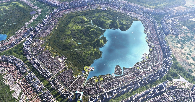 현대차그룹이 유현준건축사사무소와 공동으로 연구한 HMG 그린필드 스마트시티 참조모델. 제공=현대차그룹.