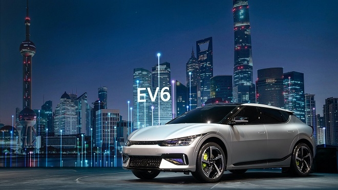 기아가 2021 상하이 국제 모터쇼에서 소개한 전용전기차 EV6. 사진=기아. 