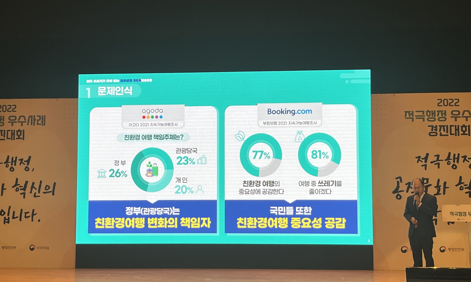 '2022 적극행정 우수사례 경진대회' 사례 발표 모습. /사진제공=한국관광공사