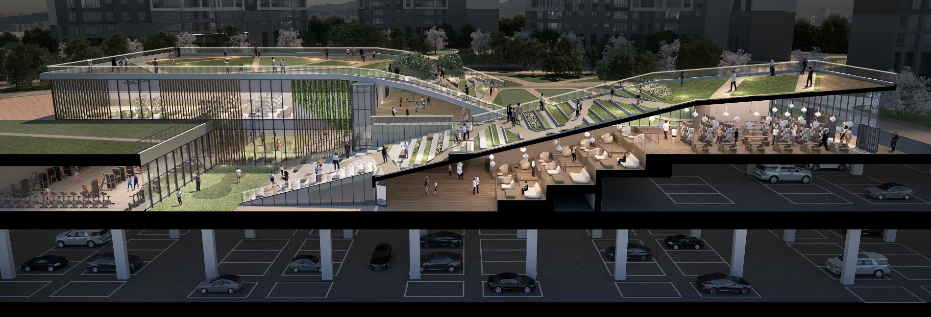 '클럽 더샵' 친환경 디자인 웨이브타입 단면도 / 사진제공=포스코건설