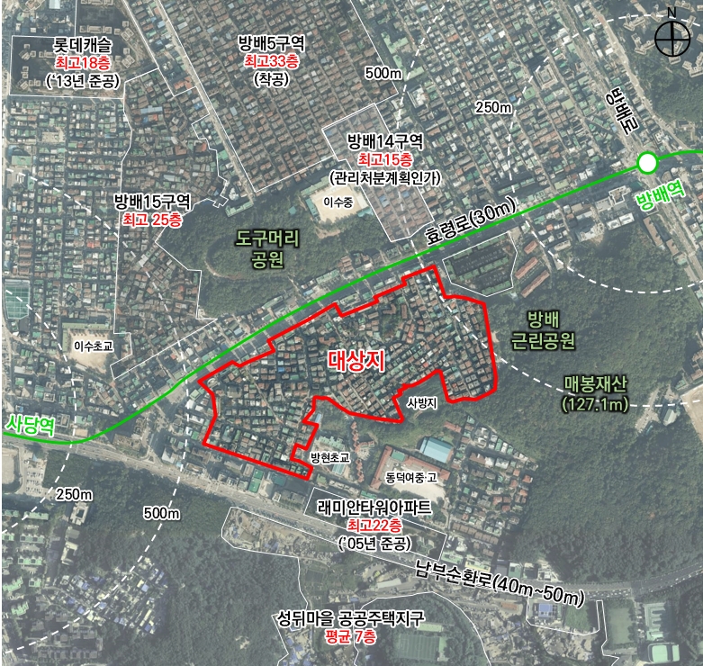 서울시 서초구 방배13구역 위치도. 사진제공=서울시