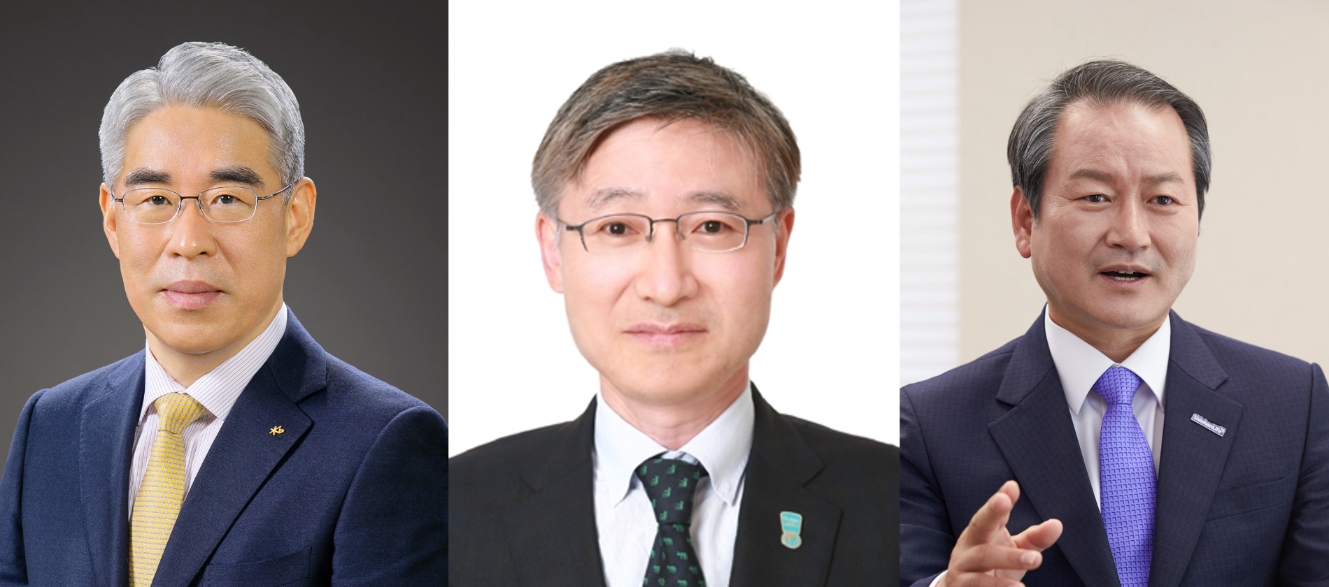 김기환 KB손보 대표(왼쪽), 이승열 하나은행장 후보(가운데), 성대규 신한라이프 대표./사진=각사