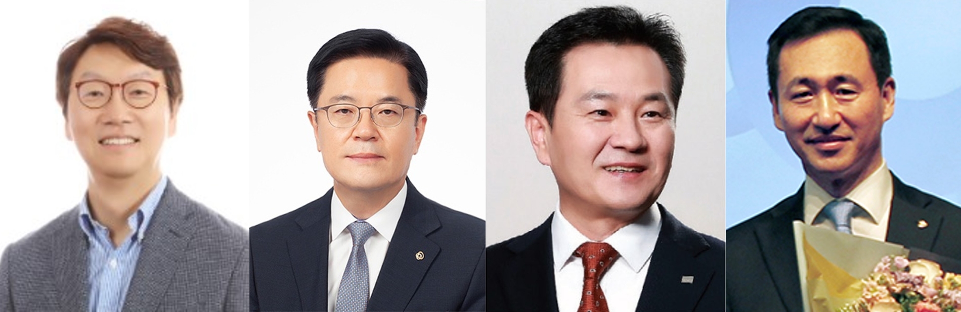 (왼쪽부터) 곽희필 신한금융플러스 대표, 이경근 한화생명금융서비스 대표, 김평규 미래에셋금융서비스 대표, 오승원 KB라이프파트너스 대표./사진=각 사