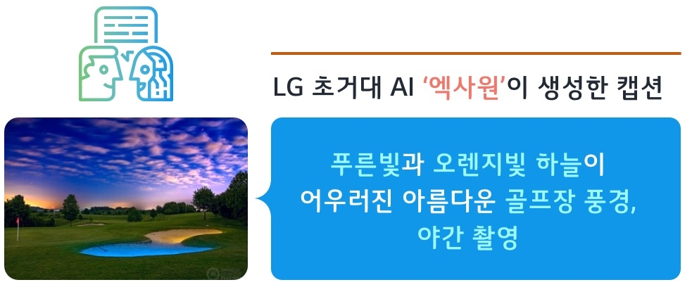 LG의 초거대 멀티모달 AI 엑사원이 생성한 캡션 예시. 사진=LG