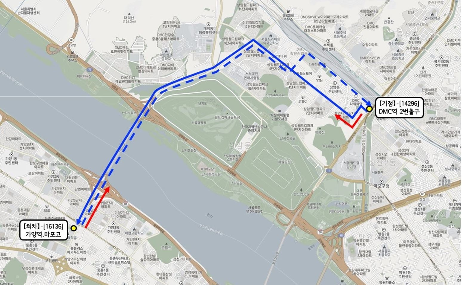 8762번 버스 노선도./사진제공=마포구