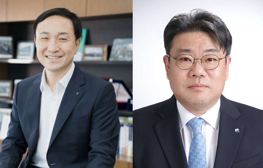 문동권 신한카드 대표(왼쪽)와 함석호 IBK캐피탈 대표(오른쪽). /사진제공=각사