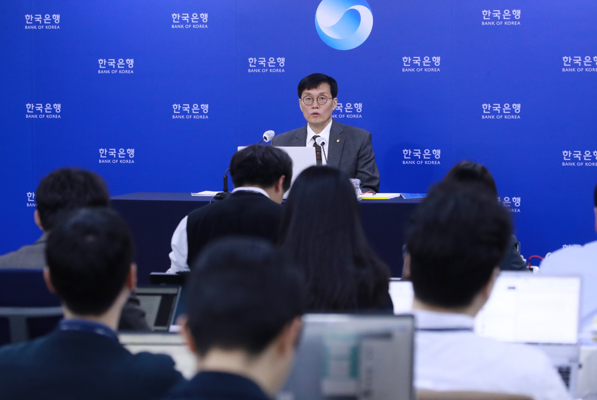 이창용 한국은행 총재가 11일 오전 서울 중구 한국은행에서 열린 통화정책방향 기자간담회에서 발언하고 있다. / 사진제공= 한국은행(2023.04.11)