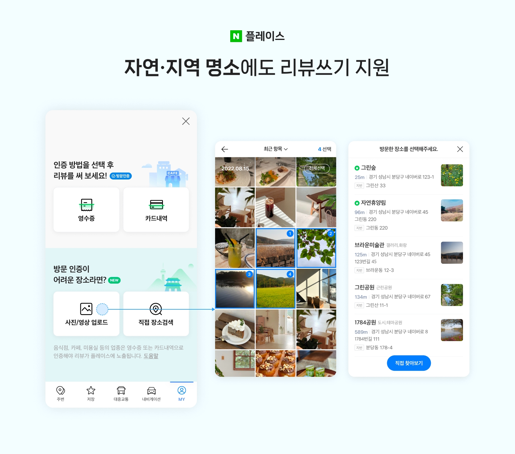 네이버가 MY플레이스 업데이트를 통해 리뷰 작성이 가능한 장소를 확대하고 후기 작성 시 동영상 첨부 기능을 추가했다. / 사진제공=네이버