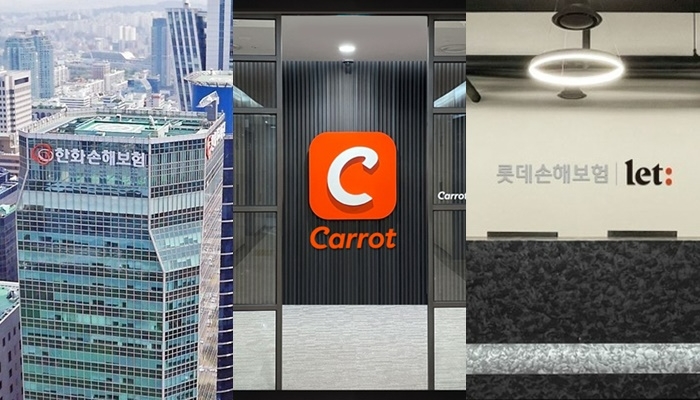 한화손해보험, 캐롯손해보험, 롯데손해보험이 히어로손해사정에 40억원을 지원하면서 사업 확대에 나설 것이라는 관측이 나온다./사진제공=각사