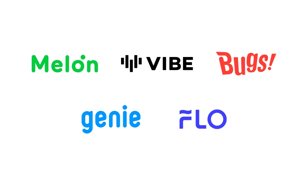 국내 음악서비스 사업자 로고. 사진 제공=각 사.