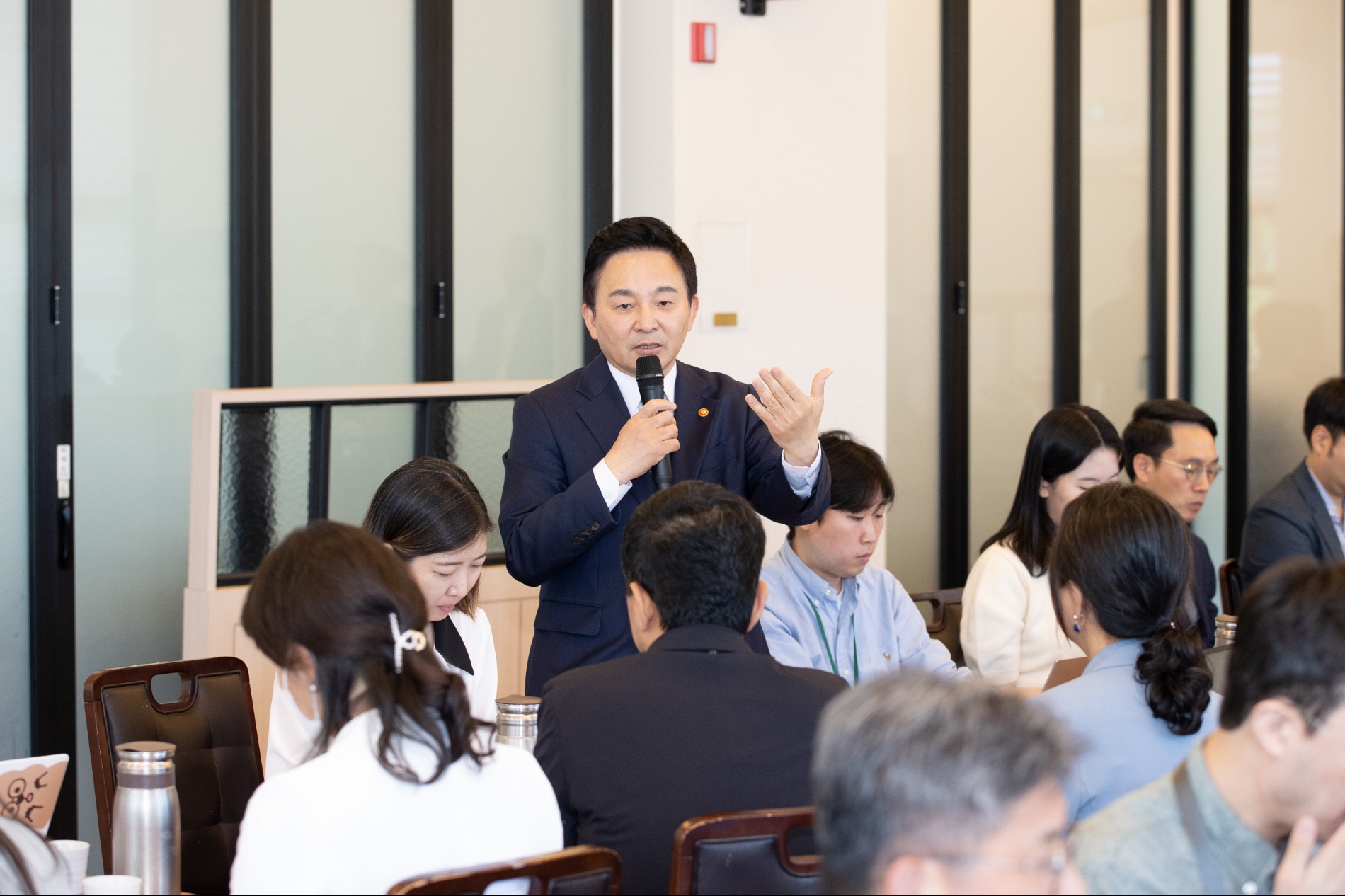 16일 열린 국토교통부 출입기자단 오찬간담회에서 원희룡 국토교통부 장관이 발언하고 있다. / 사진제공=국토교통부