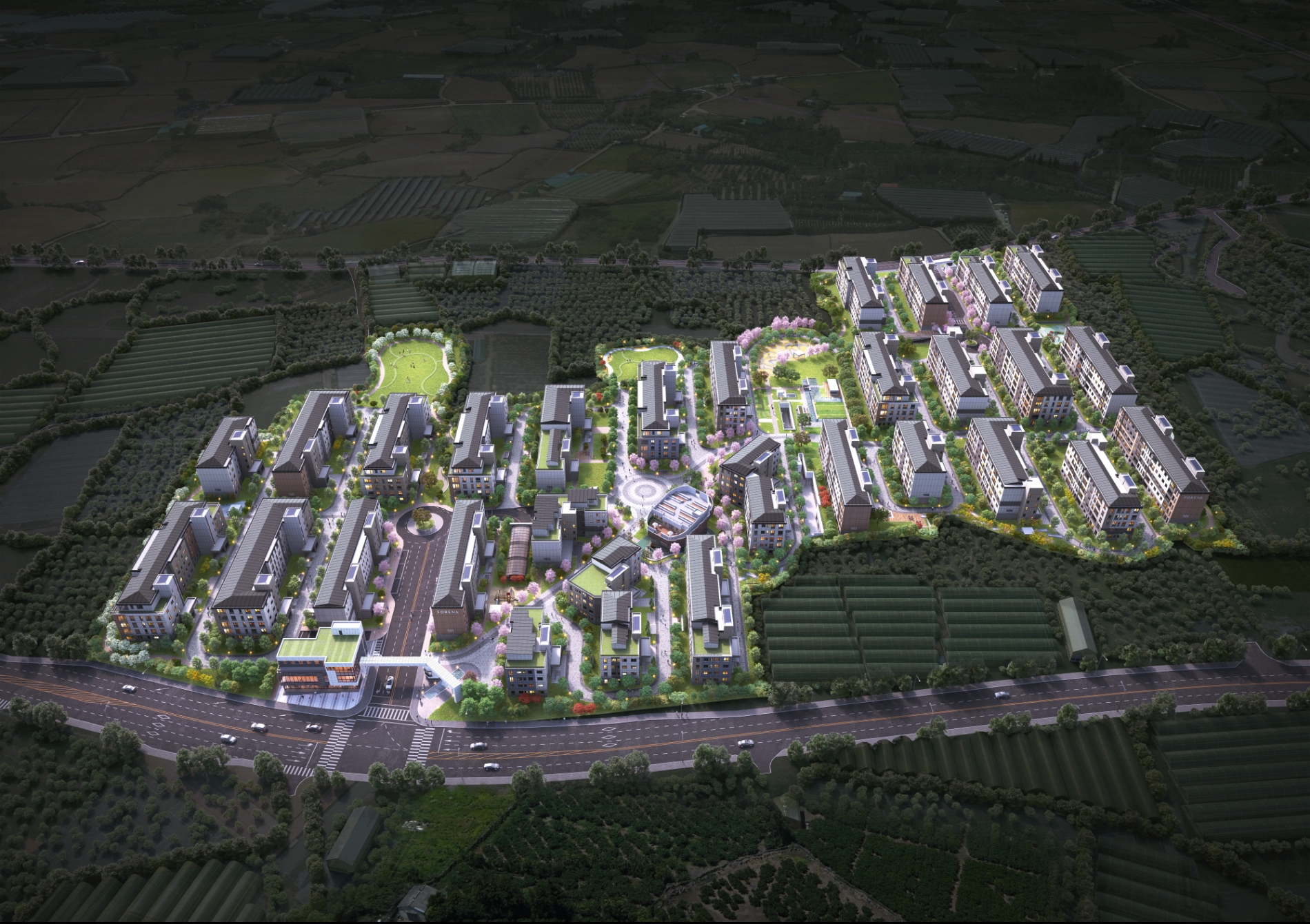 포레나 제주에듀시티 단지조감도 / 사진제공=한화 건설부문