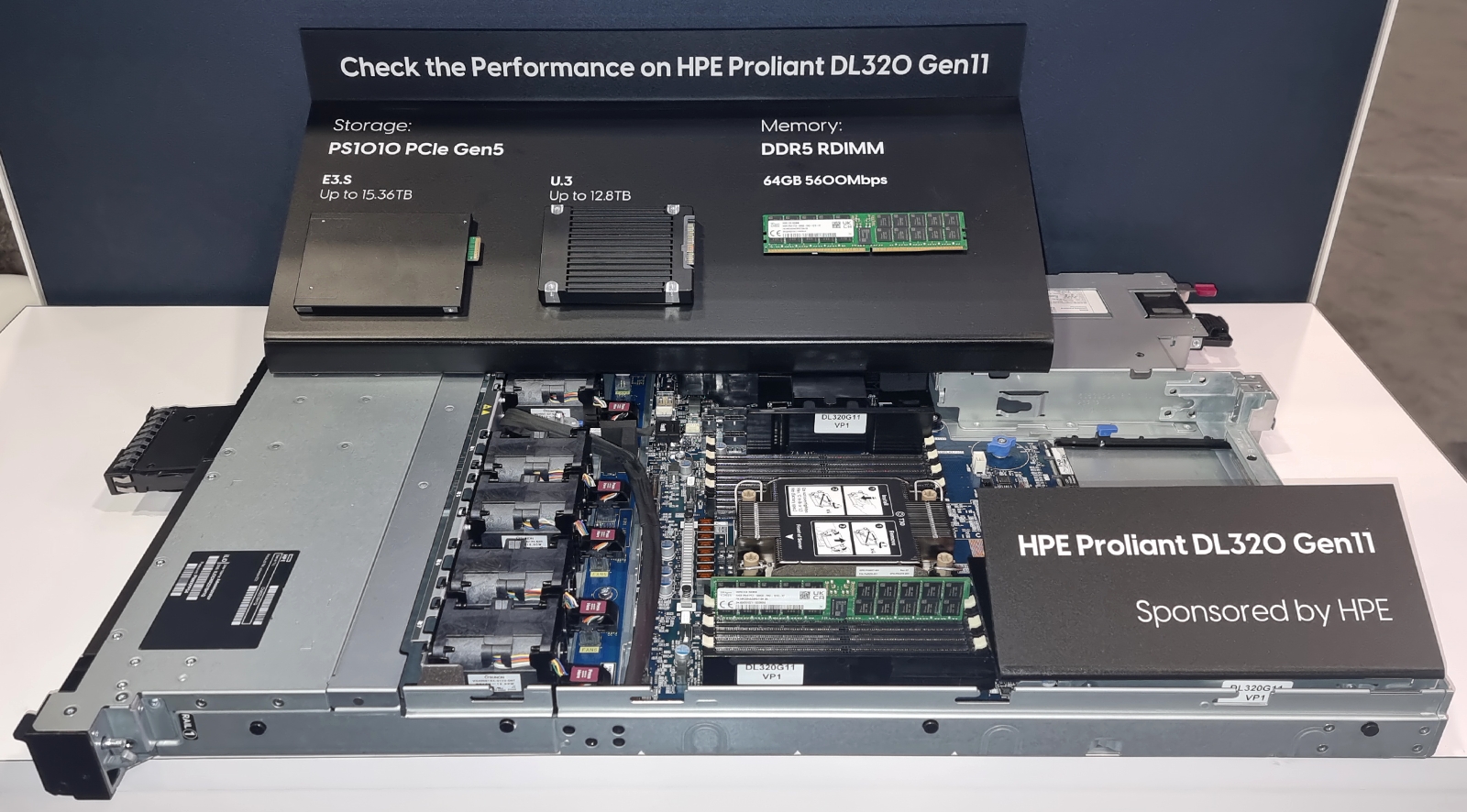 ‘HPE 디스커버 2023’에서 소개된 SK하이닉스의 첨단 메모리 솔루션. 사진 제공=SK하이닉스