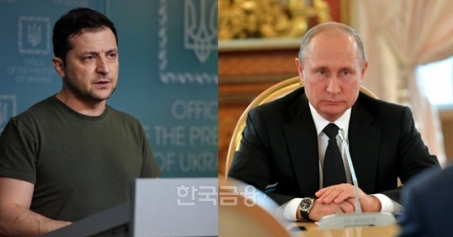 ▲젤렌스키 우크라이나 대통령과 푸틴 러시아 대통령(사진:zelenskiy twitter, Kremlin.ru)