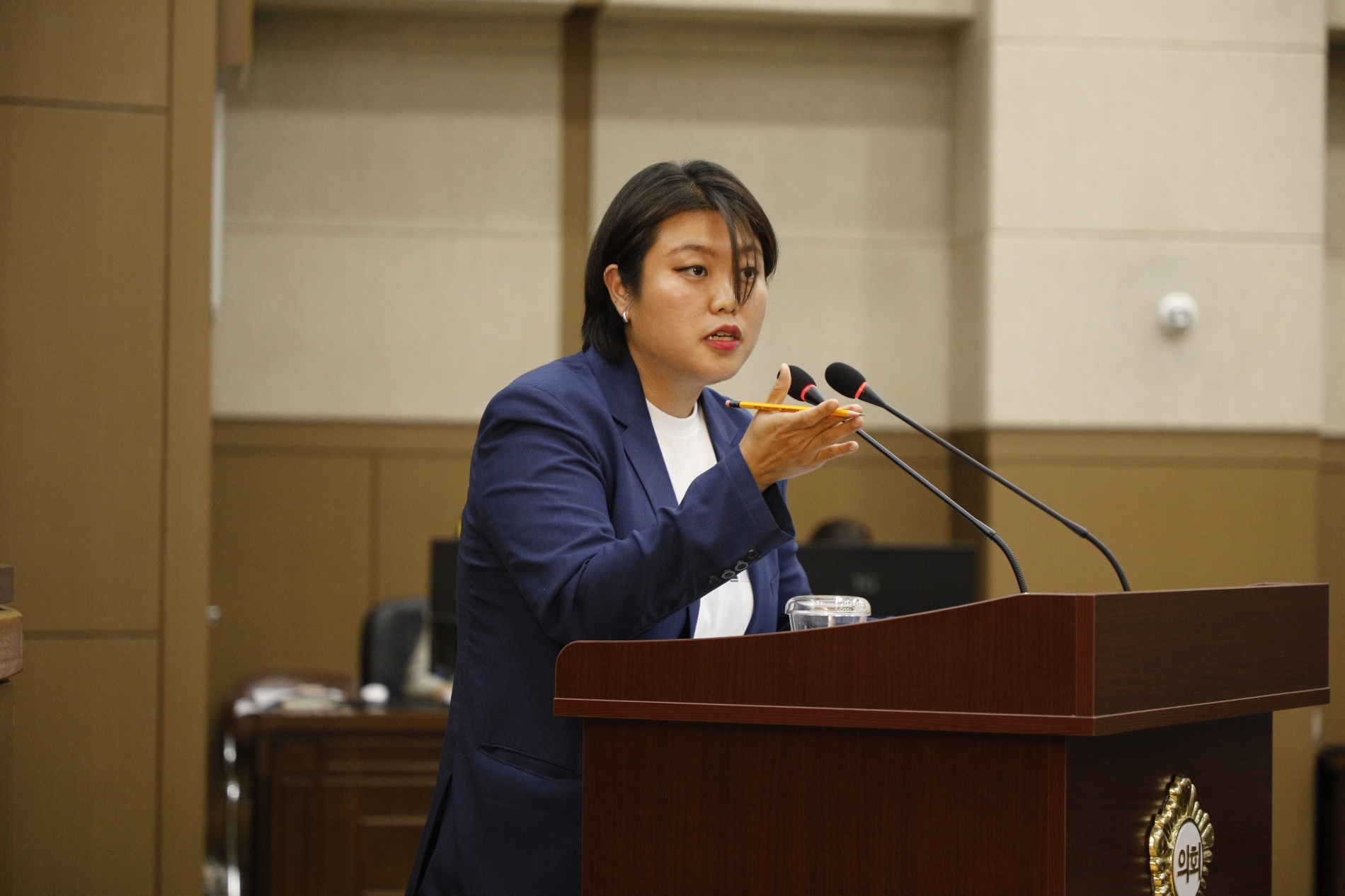 마포구의회 차해영 의원이 구정질문을 하는 모습./사진제공=마포구의회