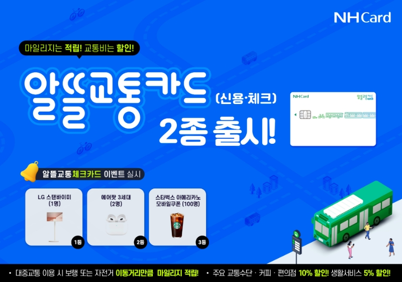 NH농협카드가 알뜰교통카드 플러스 사업이 제공하는 마일리지 적립에 추가 할인 혜택을 더한 알뜰교통카드 2종을 출시했다. 2023.07.04 /사진제공=NH농협카드