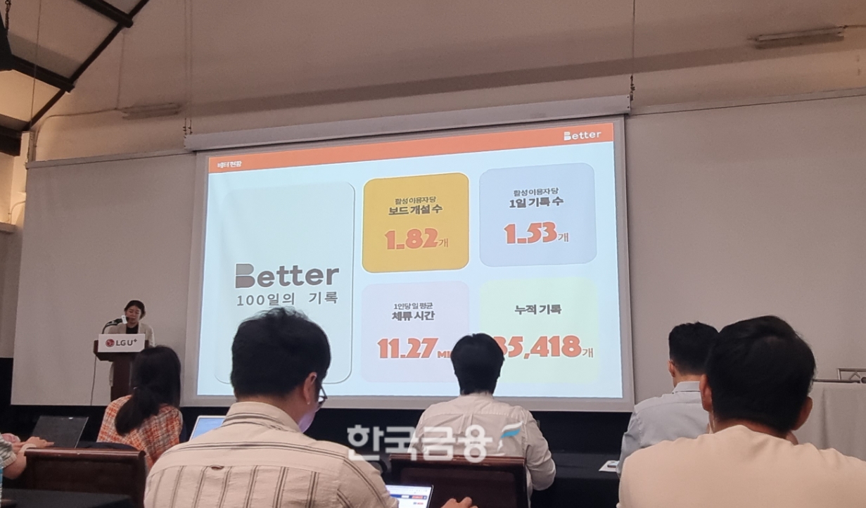 LG유플러스 베터 출시 100일간의 기록. 사진=정은경 기자.