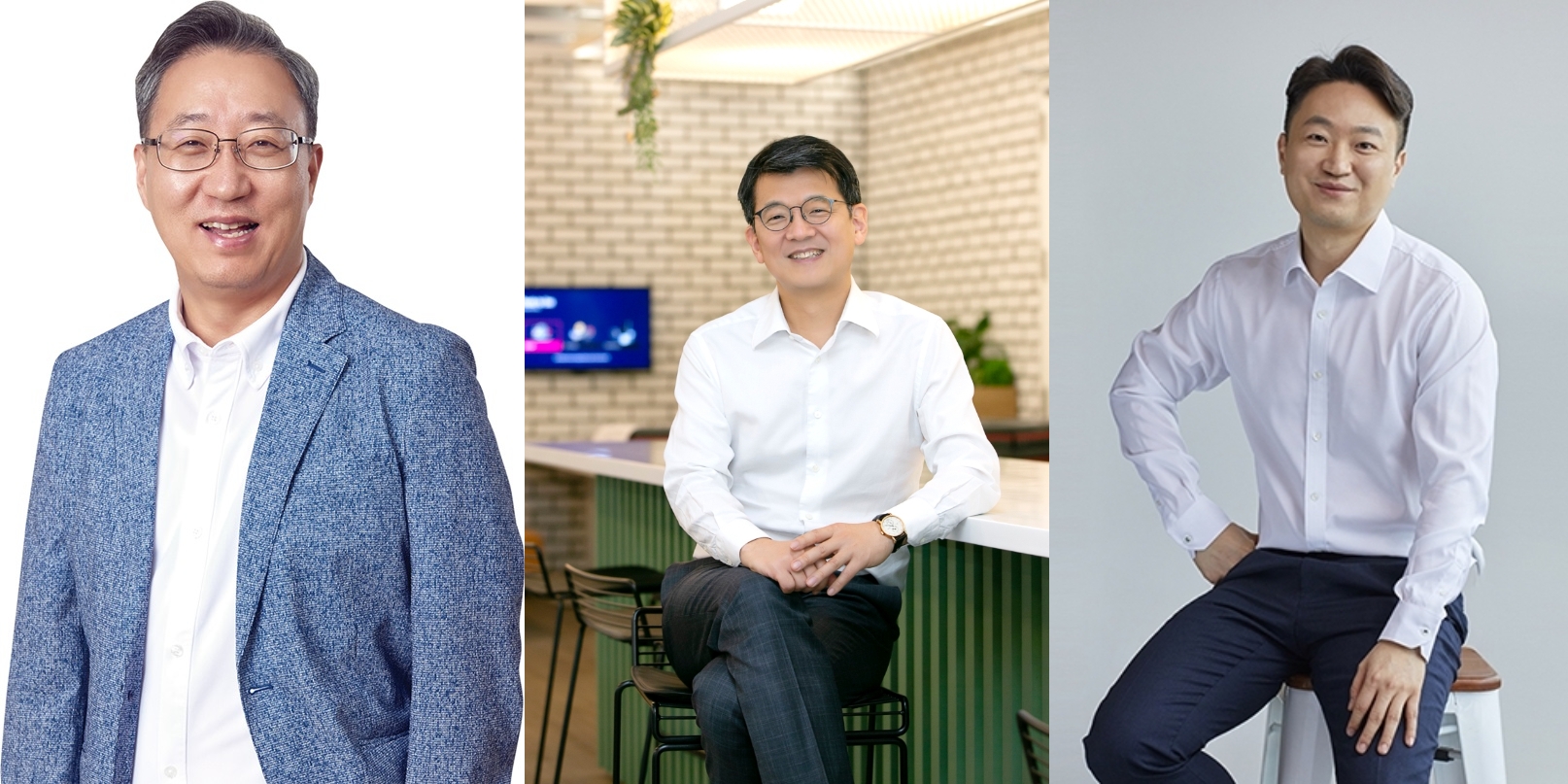 윤호영 카카오뱅크 대표(왼쪽)와 서호성 케이뱅크 은행장(가운데), 홍민택 토스뱅크 대표(오른쪽). /사진제공=각사