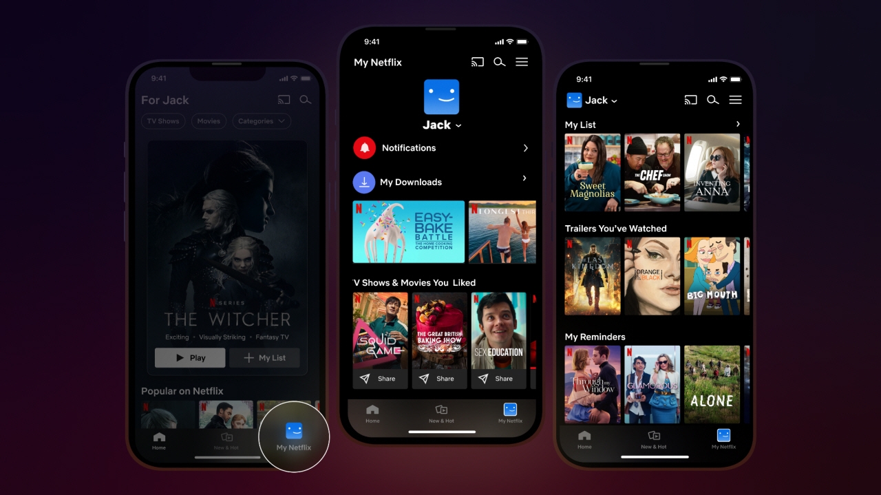 넷플릭스가 이용자 맞춤형 콘텐츠 정보를 제공하는 '나의 넷플릭스' 탭을 신설했다. / 사진제공=넷플릭스