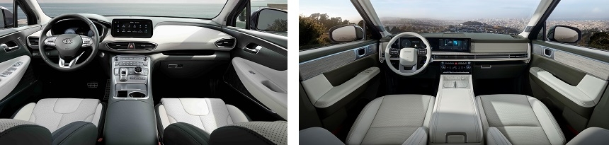 싼타페 4세대 페이스리프트(왼쪽)과 5세대.