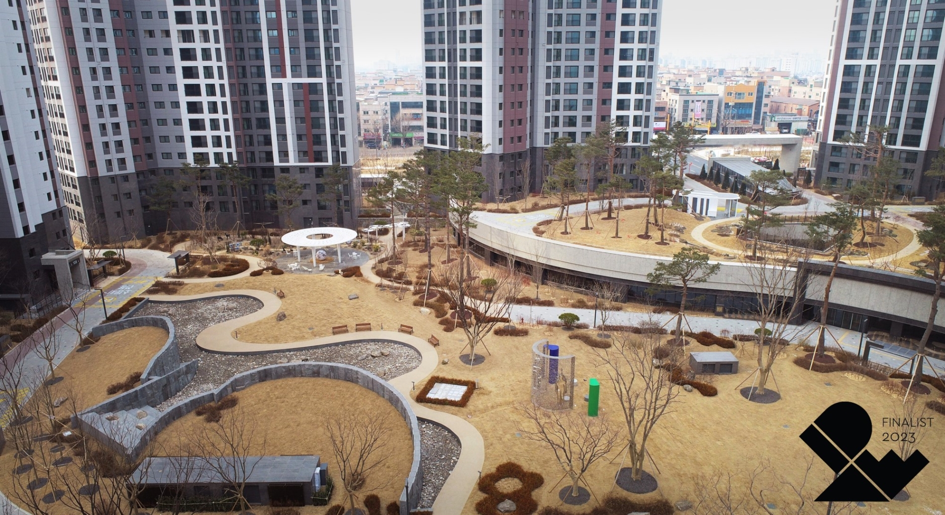 안산 푸르지오 단지 내 조경공간, 돌과 빛의 풍경 / 사진제공=대우건설