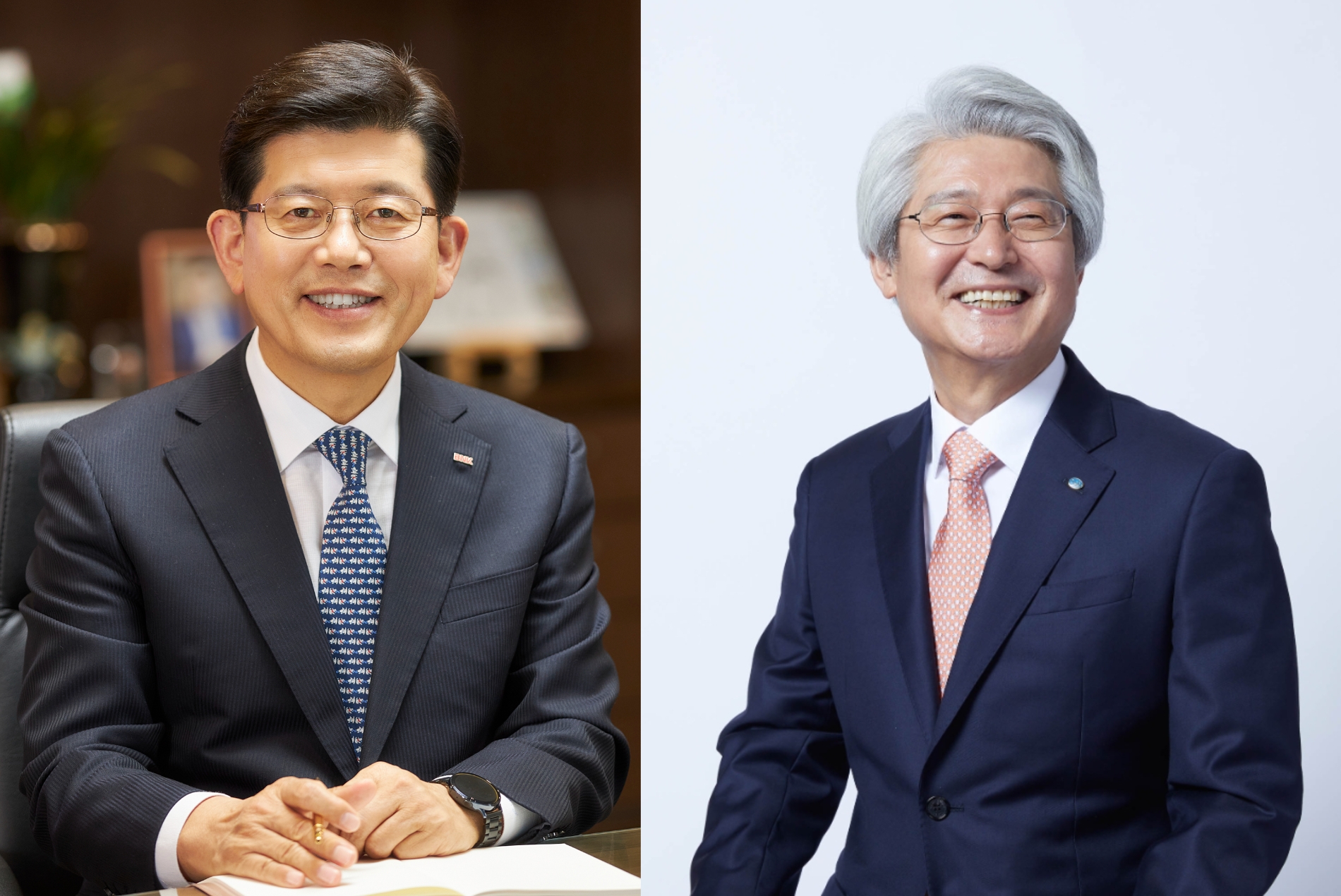 빈대인 BNK금융그룹 회장(왼쪽)과 김태오 DGB금융그룹 회장(오른쪽). /사진제공=각사