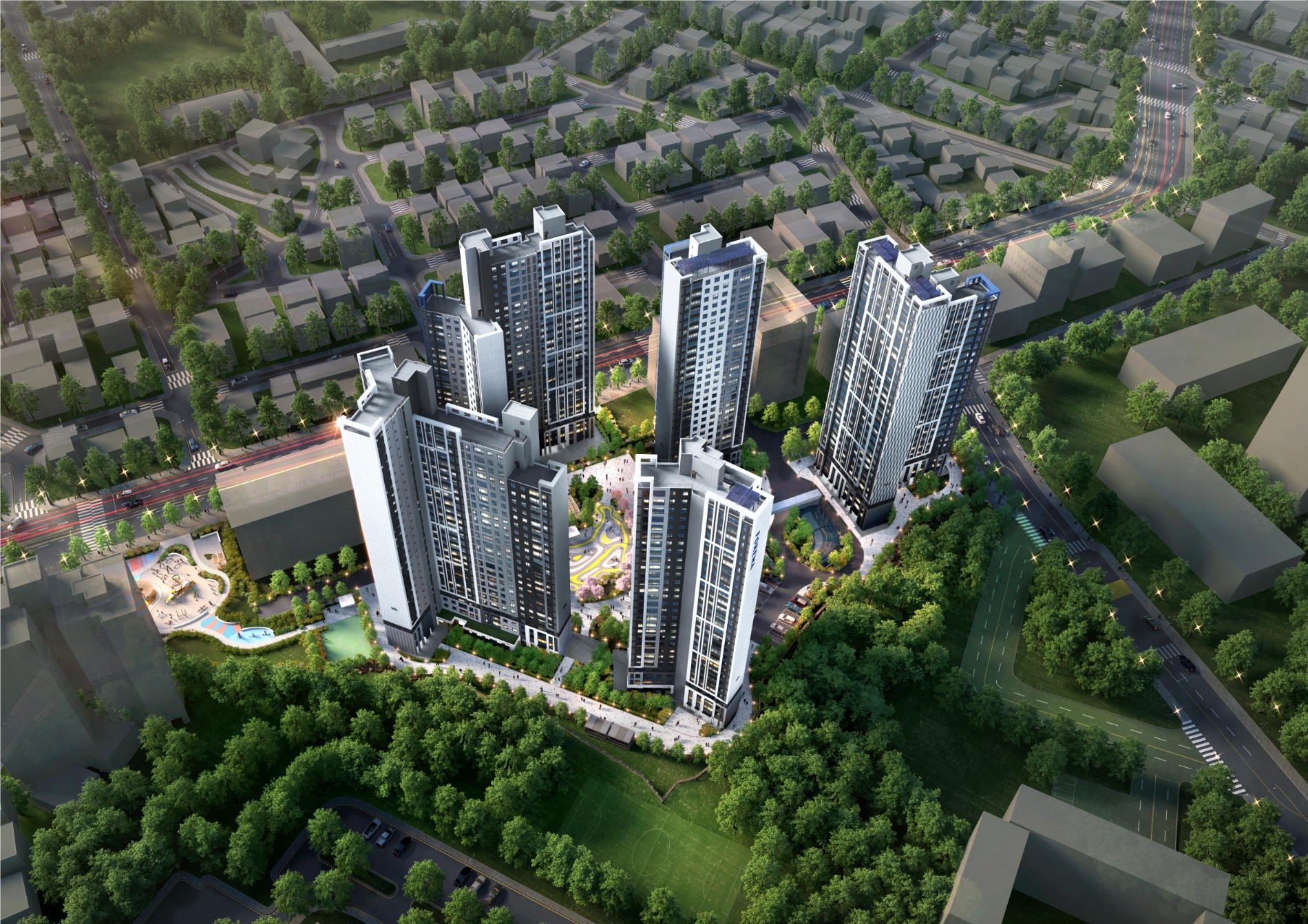 포레나 인천학익 단지조감도 / 사진제공=한화 건설부문