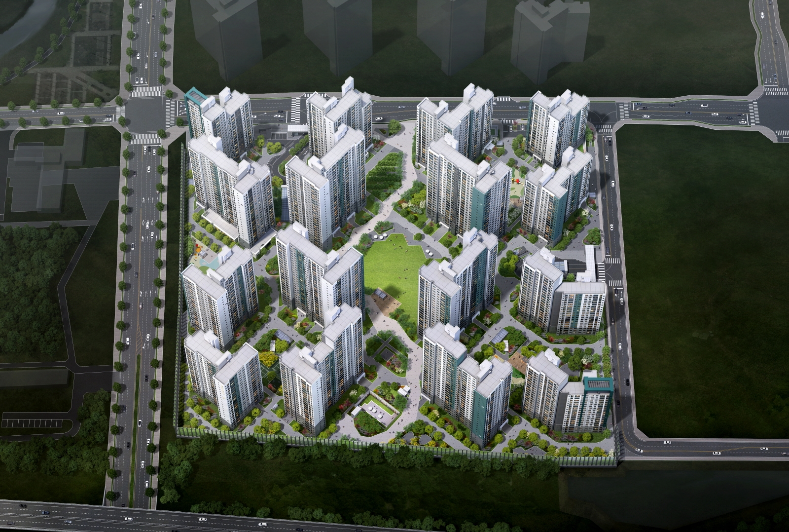 탕정 푸르지오 리버파크 단지조감도 / 사진제공=대우건설