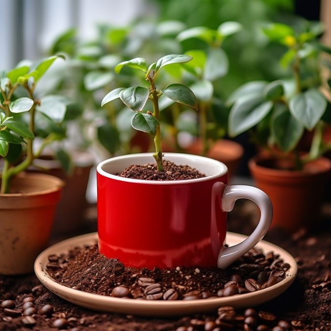 커피박을 활용한 친환경 조경 토양개량제를 사용한 화분 / 사진제공=포스코이앤씨