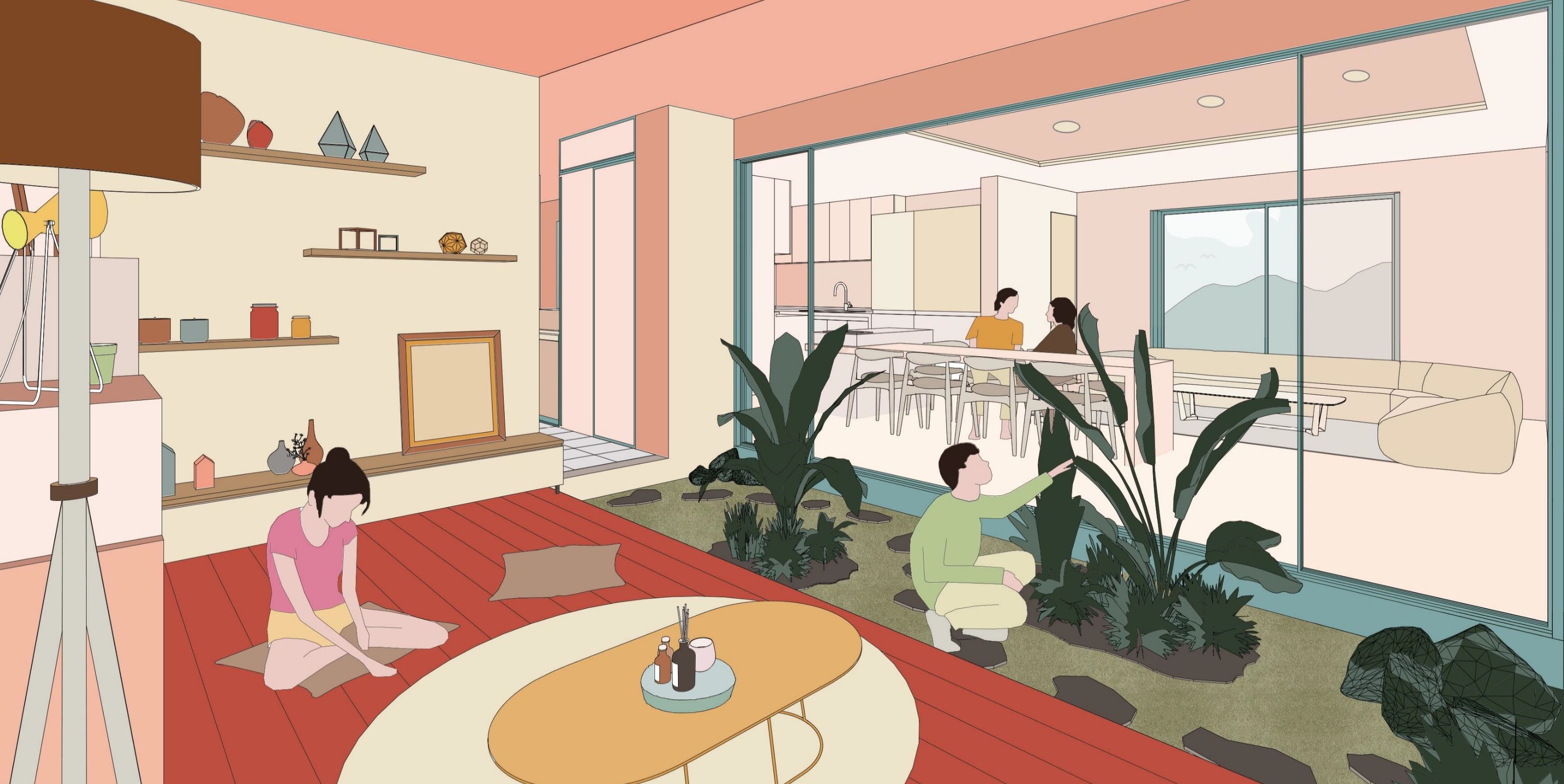 롯데건설이 제안한 새 주거평면 '이고스페이스' 예시안 / 자료제공=롯데건설