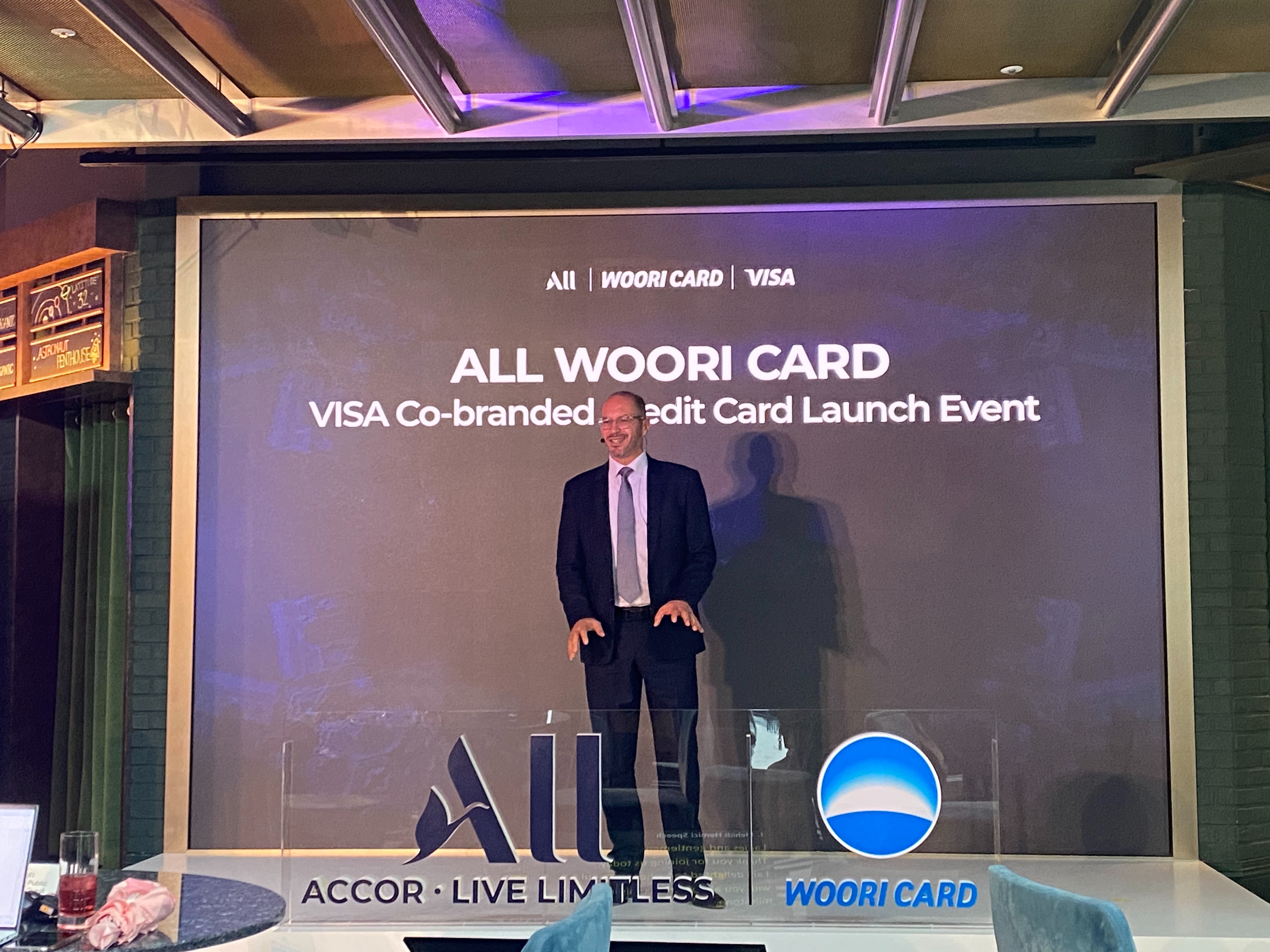 아코르 메디 헤미씨 사장이 17일 송파구 잠실로에 위치한 소피텔 앰배서더 호텔에서 열린 상품소개 및 론칭 세리머니에서 발언하고 있다./ 사진 = 홍지인 기자