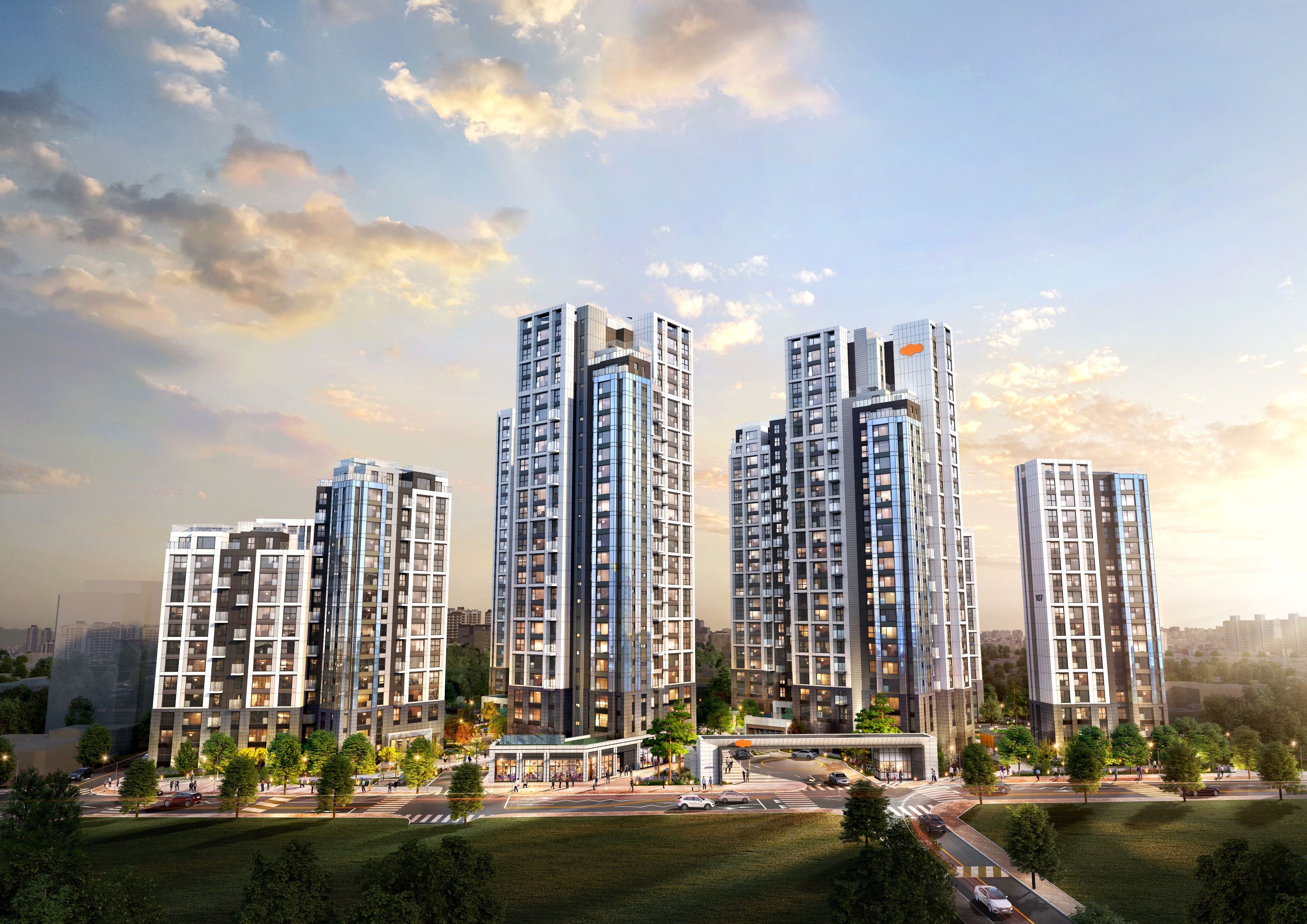 e편한세상 강동 프레스티지원 투시도./사진제공=DL이앤씨