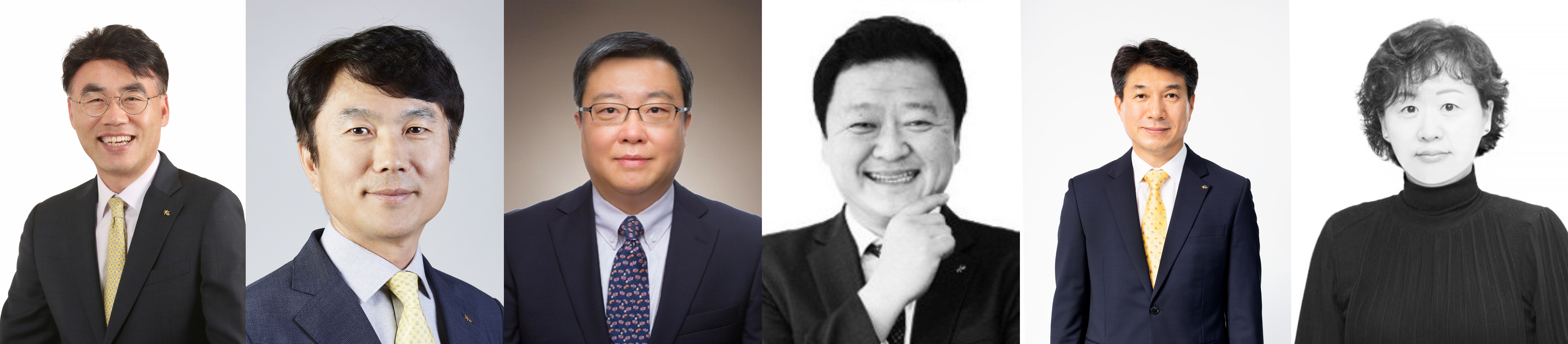 (왼쪽부터)KB증권 WM부문 이홍구 후보, KB손해보험 구본옥 후보, KB자산운용 김영성 후보, KB캐피탈 빈중일 후보, KB부동산신탁 성채현 후보, KB저축은행 서혜자 후보./사진제공=KB금융