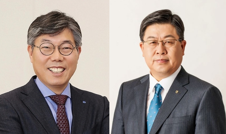 황병우 DGB대구은행장(왼쪽)과 이경섭 전 NH농협은행장(오른쪽). /사진제공=각사