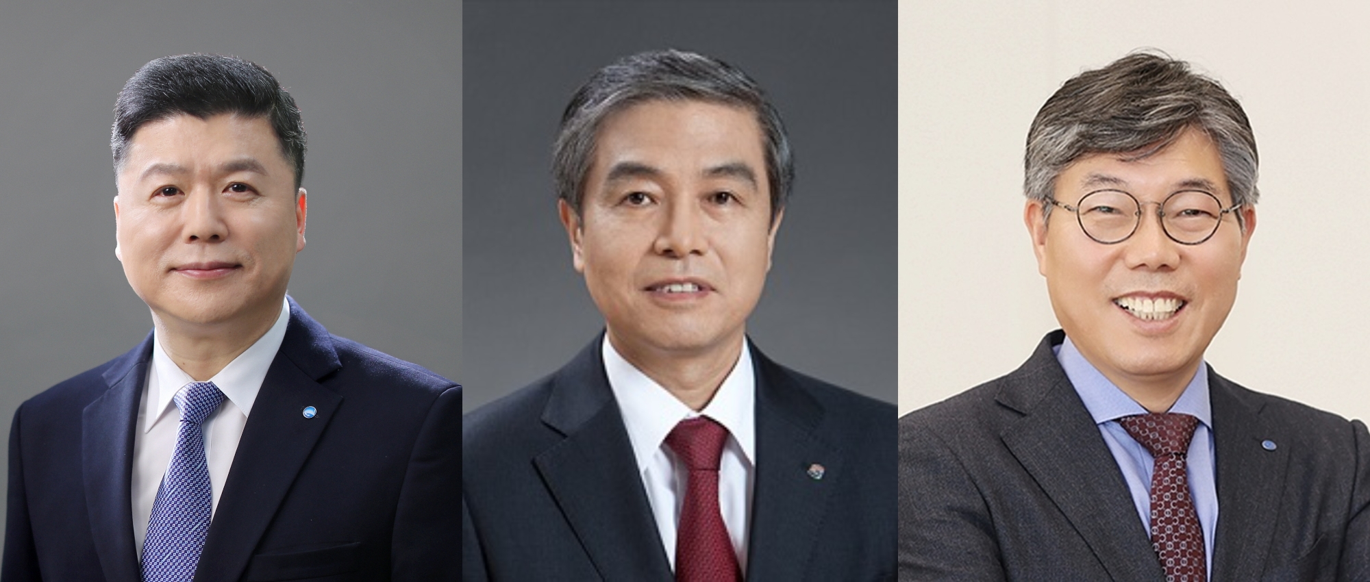 권광석 전 우리은행장(왼쪽)과 김옥찬 전 홈앤쇼핑 대표(가운데), 황병우 DGB대구은행장. /사진제공=각사