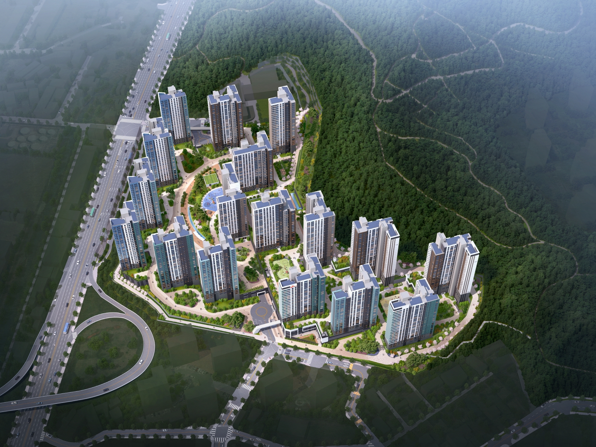 송암공원 중흥S클래스 SK VIEW 단지조감도