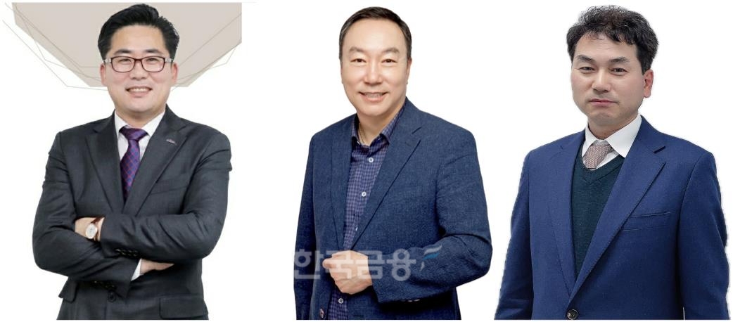 전형노 메가 대표이사(왼쪽), 정흥운 메가 대표이사(가운데), 조봉묵 대표이사./사진제공=메가
