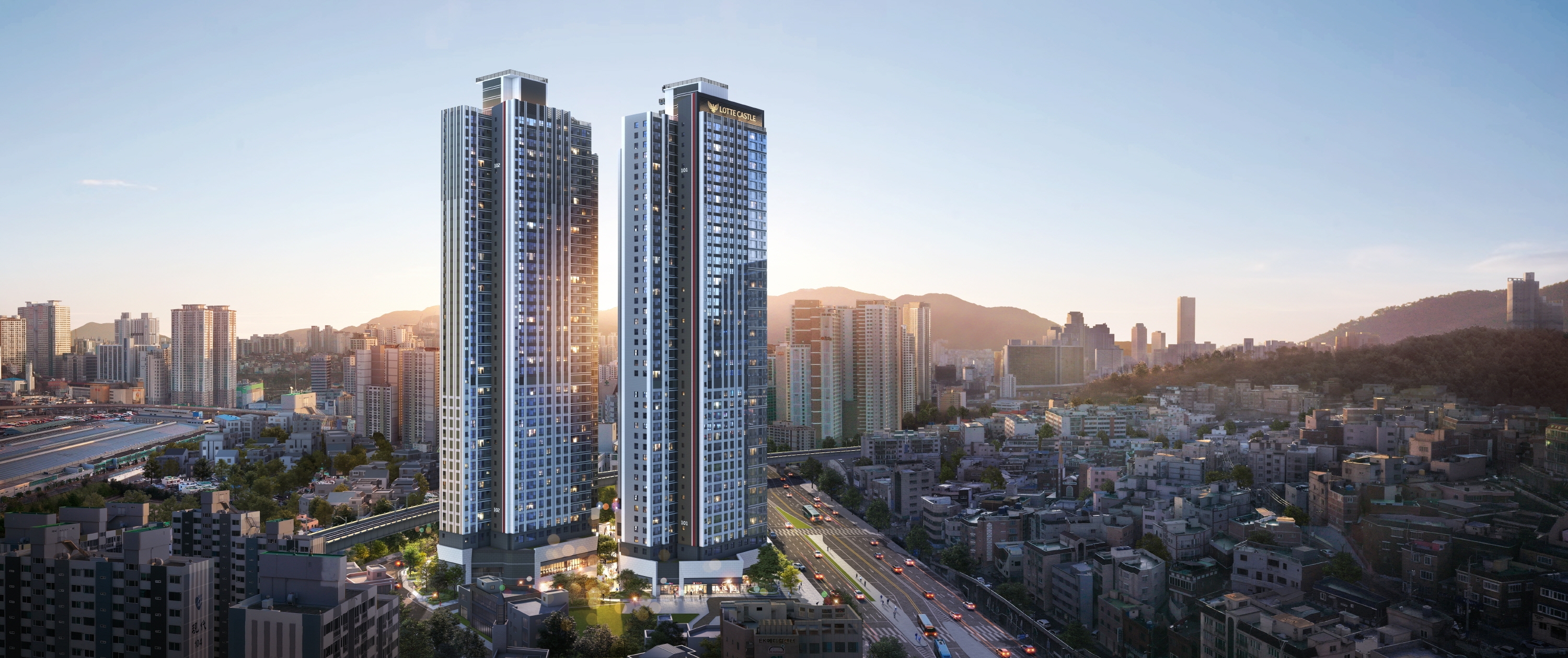 가야역 롯데캐슬 스카이엘 단지투시도