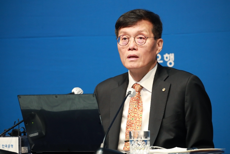 이창용 한국은행 총재가 23일 오전 서울 중구 한국은행에서 열린 통화정책방향 기자간담회에서 발언하고 있다. / 사진제공= 한국은행(2024.05.23)