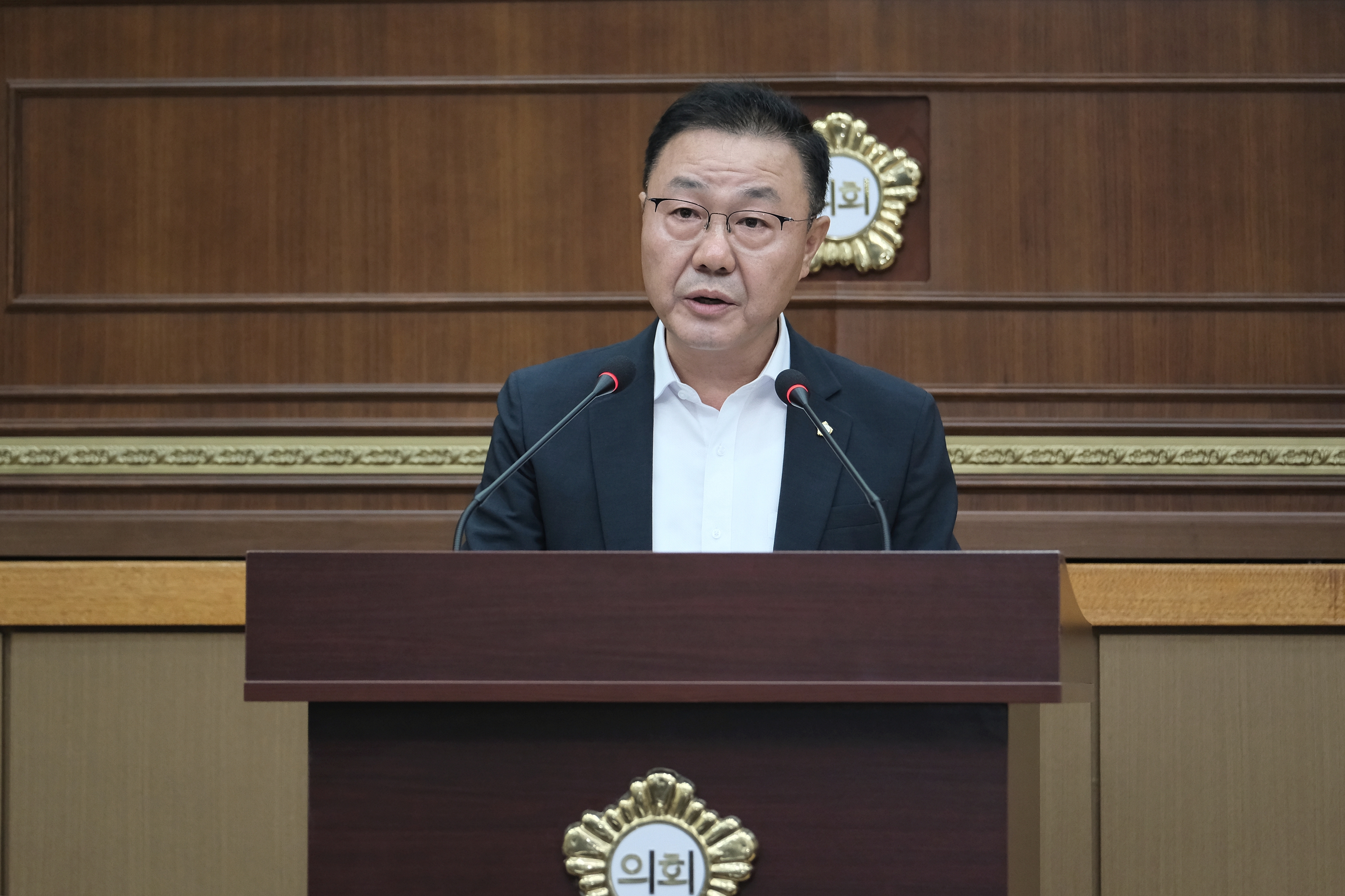 홍지광 마포구의회 의원이 5분 자유발언을 진행하는 모습./사진제공=마포구의회